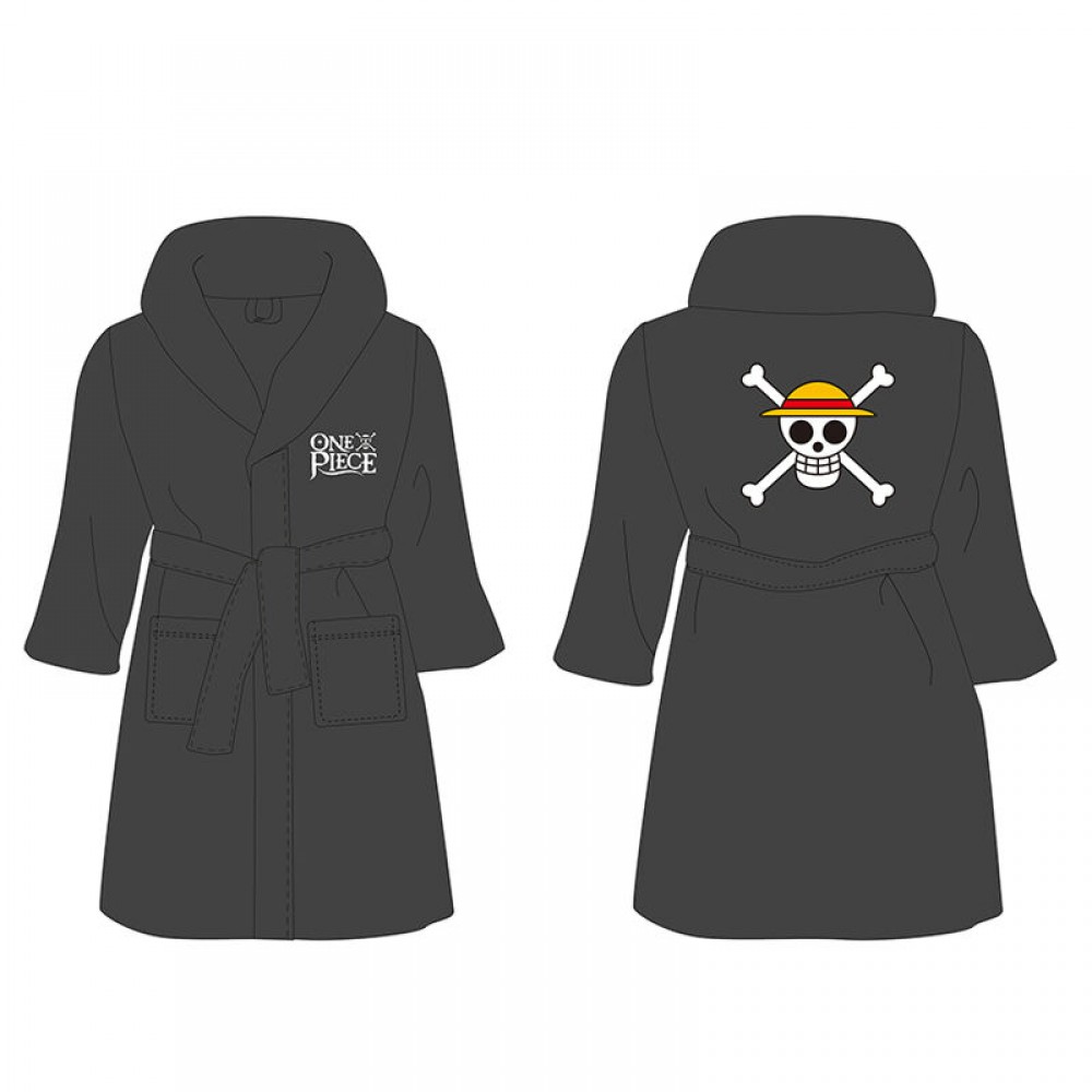 One Piece Logo and pirate badge black robe 