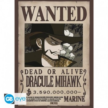 ONE PIECE Αφίσα-Poster Wanted Mihawk (52 x 38cm)