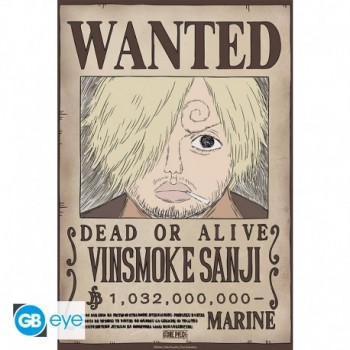 ONE PIECE Αφίσα-Poster Wanted Sanji (52 x 38cm)