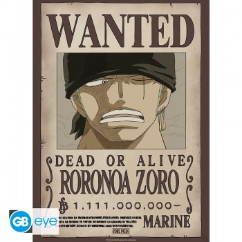 ONE PIECE Αφίσα-Poster Wanted Zoro Wano (52 x 38cm)