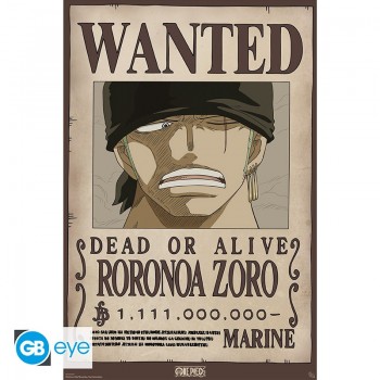 ONE PIECE Αφίσα-Poster Poster Maxi 91.5x61 - Wanted Zoro Wan