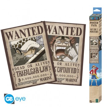 ONE PIECE Αφίσα-Poster Set 2 Wanted Law & Kid (52x38cm)