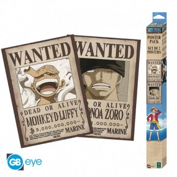 ONE PIECE Αφίσα-Poster Set 2 Wanted Luffy & Zoro (52x38c