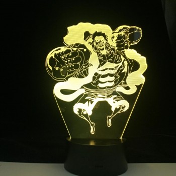 LED 3D Φωτιστικό Illusion  Luffy Gear 4 One Piece