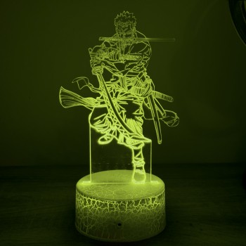 LED 3D Φωτιστικό Led Roronoa Zoro Santoryu