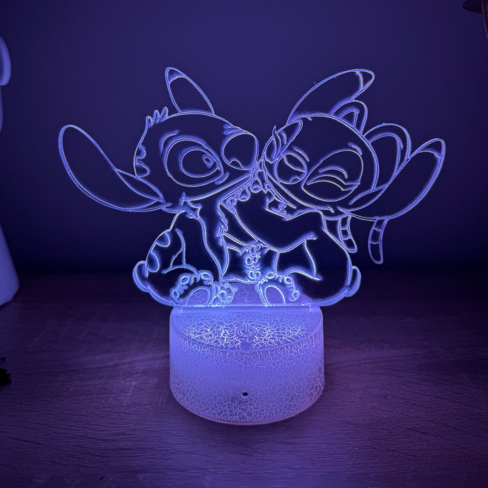 Φωτιστικό Stitch & Angel 3D Led
