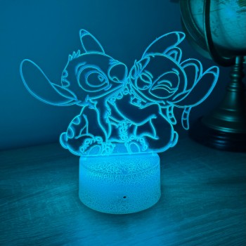 Φωτιστικό Stitch & Angel 3D Led