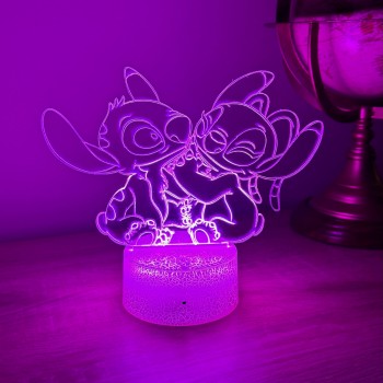 Φωτιστικό Stitch & Angel 3D Led