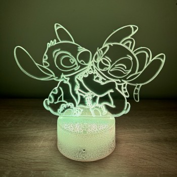 Φωτιστικό Stitch & Angel 3D Led