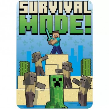 Minecraft Survival Mode fleece Κουβέρτα 100x140cm