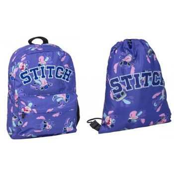 Disney Lilo and Stitch Σετ Σχολική Τσάντα 42cm και Gym Bag b