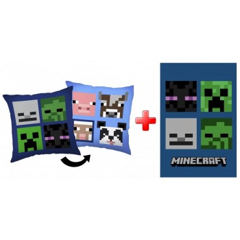 Minecraft Σετ fleece Κουβέρτα και Μαξιλάρι