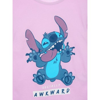 Disney Lilo and Stitch Awkward Παιδική Χειμερινή Μακρυμάνικη Μπλούζα Ροζ-Μωβ