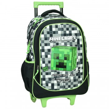 Minecraft Grey Stone Trolley τσάντα Δημοτικού 46 cm