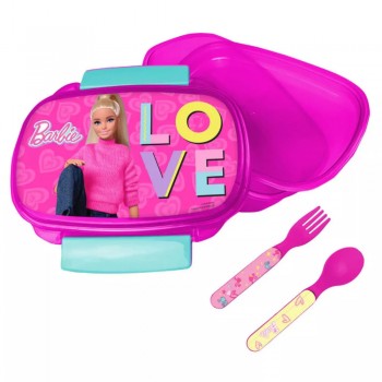 Barbie lunch box + cutlery