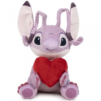 Disney Stitch "Angel" Heart plush Με 'Ηχο 30cm