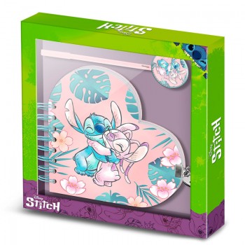 Disney Stitch Heart Set Ημερολόγιο με Λουκέτο + Στυλό