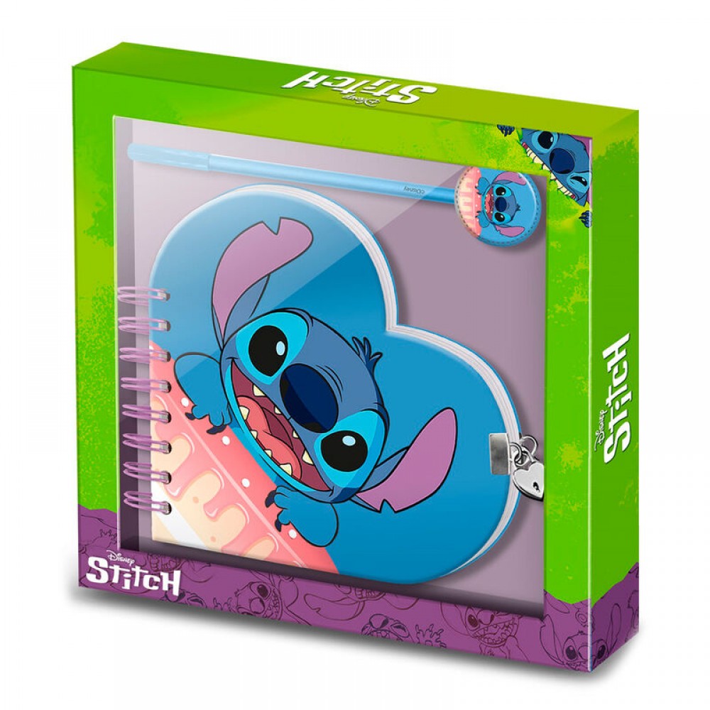 Disney Stitch Casual Cake Set Σημειωματάριο με Λουκέτο + Στυλό