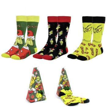 Grinch pack 3 adult socks 38/45