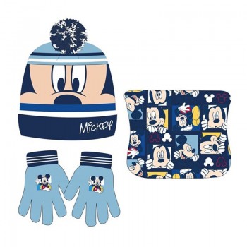Disney Mickey Παιδικό Χειμωνιάτικο Σετ Σκουφάκι- Γάντια- Λαι