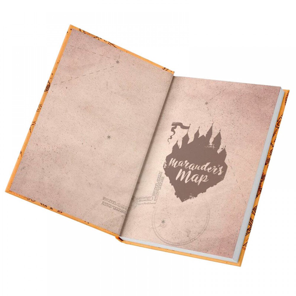 Harry Potter Marauders Map notebook with light