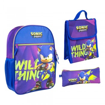 Sonic Prime κασετίνα + lunch box + backpack 42cm