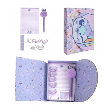 Disney Stitch stationary set μωβ σε κουτί