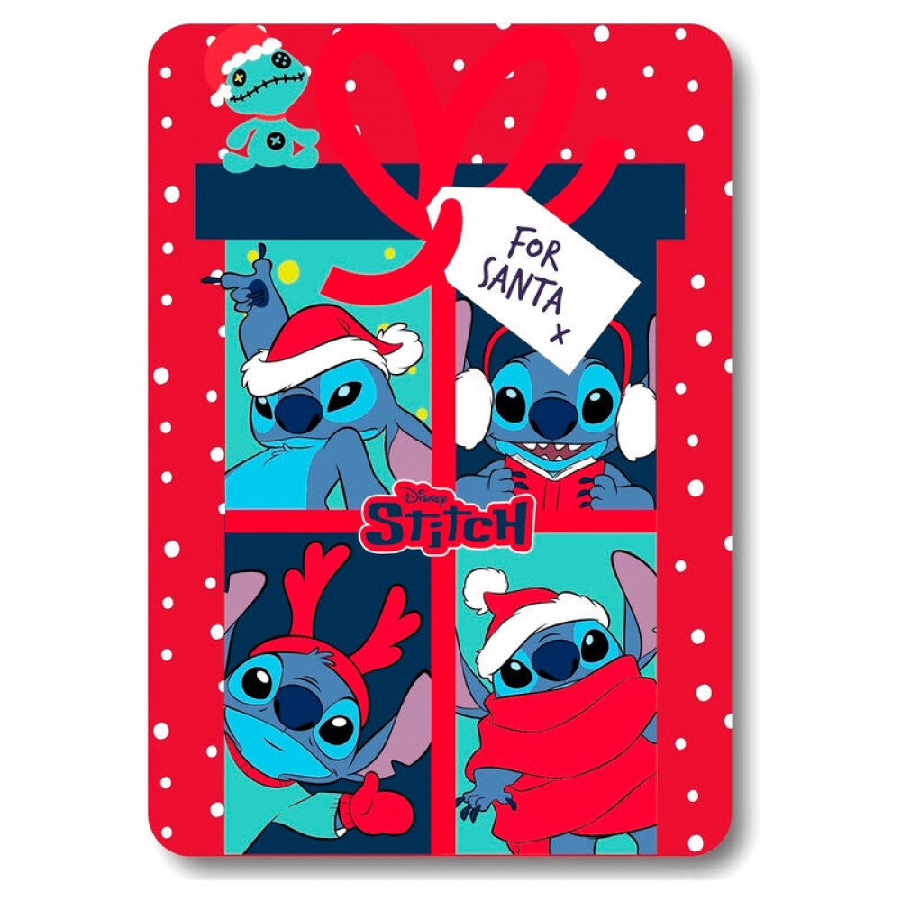 Κουβέρτα Disney Stitch Christmas 100x140cm