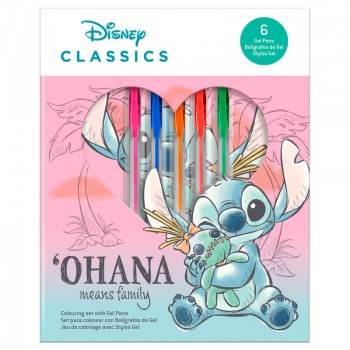 Disney Stitch notebook + 6 gel pens set