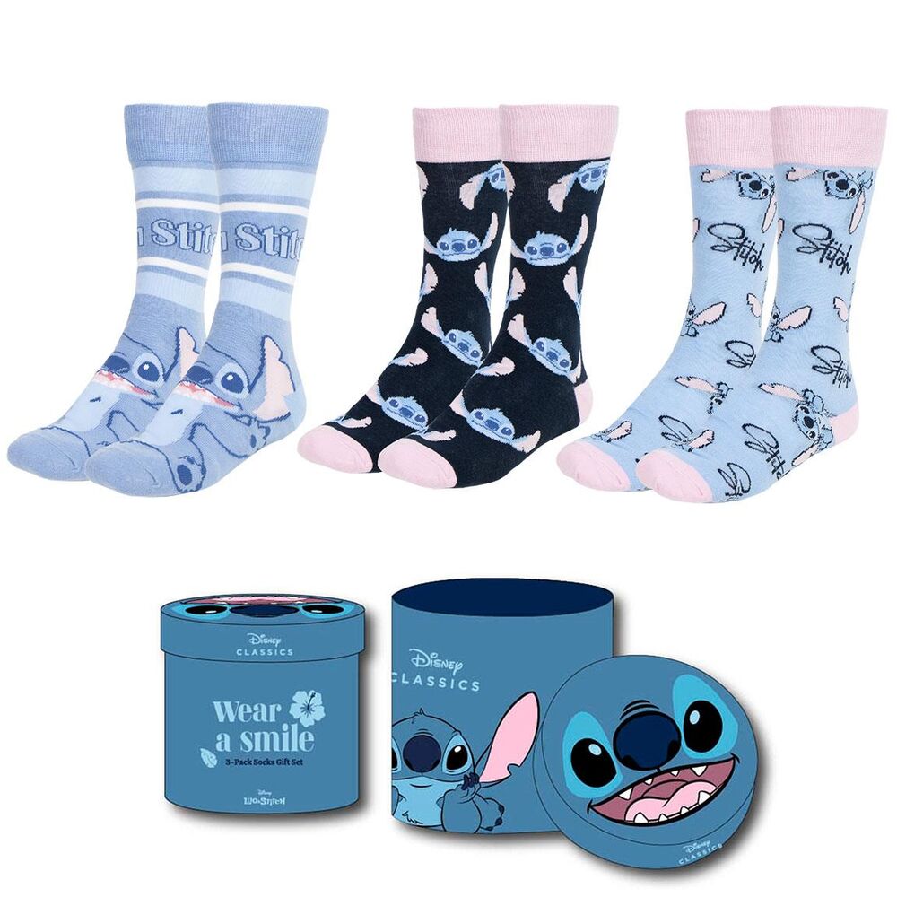 Disney Stitch Κάλτσες Ενηλίκων Σετ 3 τμχ One Size 36-43