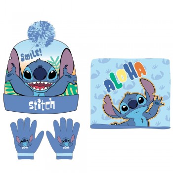 Disney Stitch snood hat gloves set