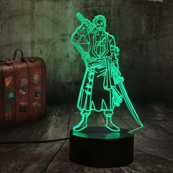 LED 3D Φωτιστικό Illusion Led Roronoa Zoro