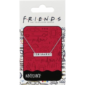 Friends Silver Plated Logo Bar Necklace