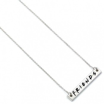 Friends Silver Plated Logo Bar Necklace