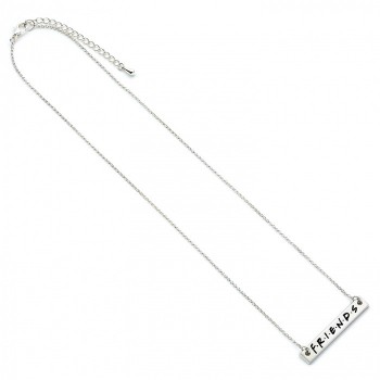 Friends Silver Plated Logo Bar Necklace